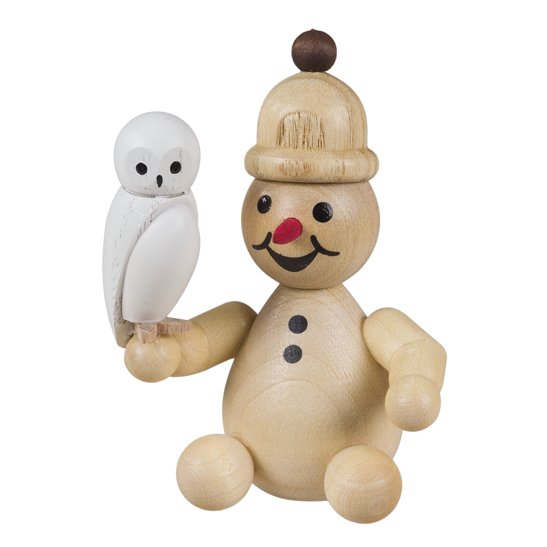 Schneemann Junior mit Schneeeule