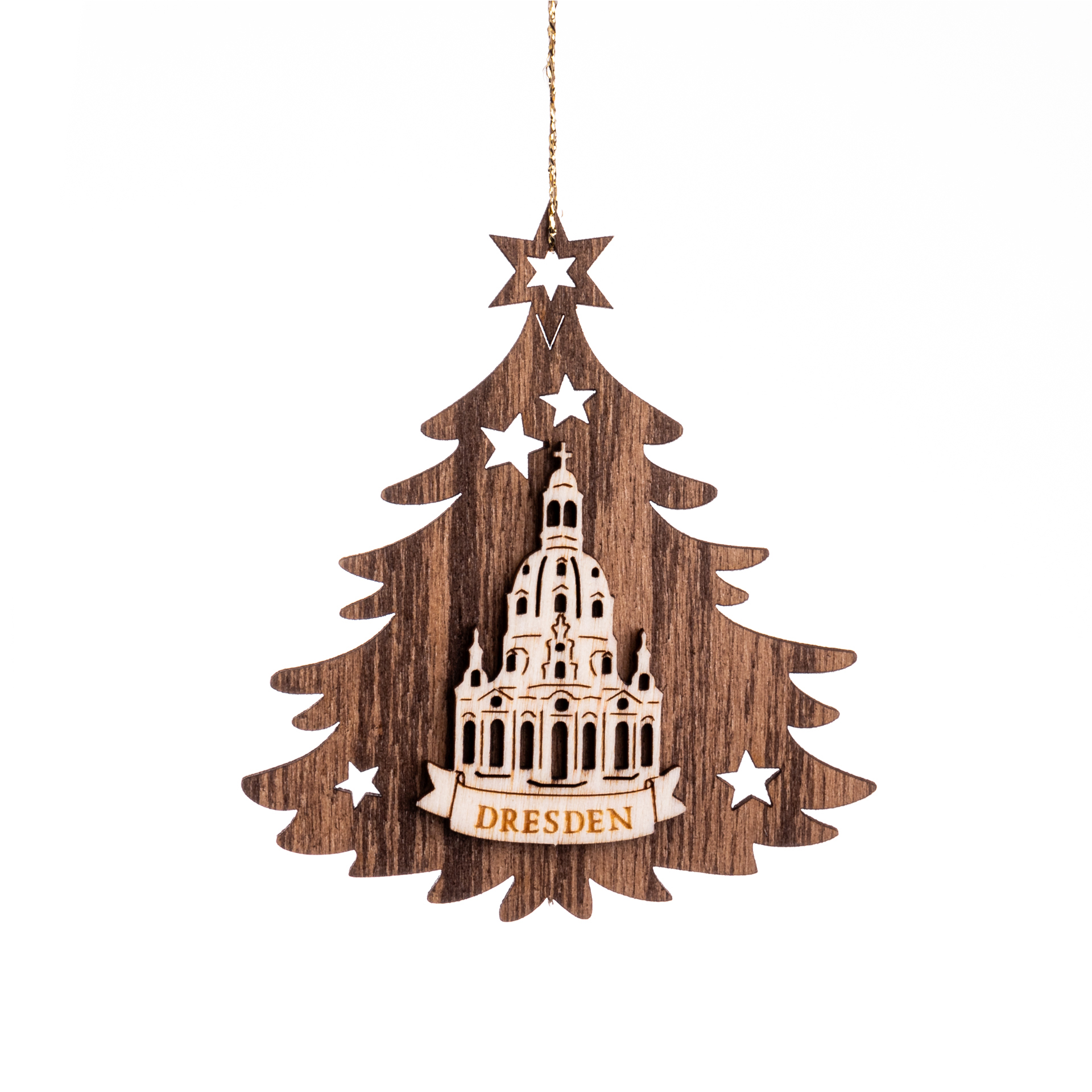 Baumschmuck Tanne mit Dresdner Frauenkirche