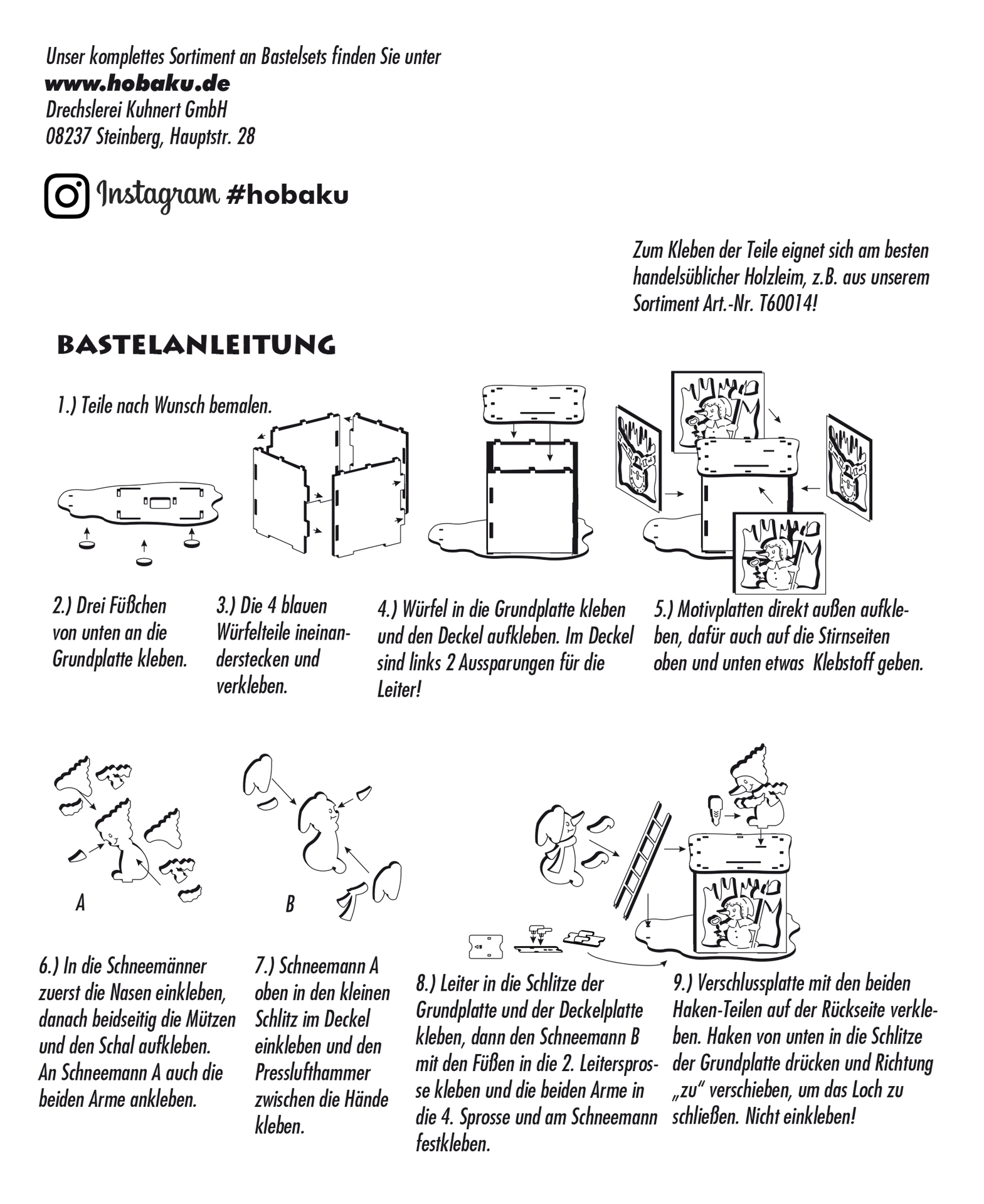 Bastelset Spardose Schneemann