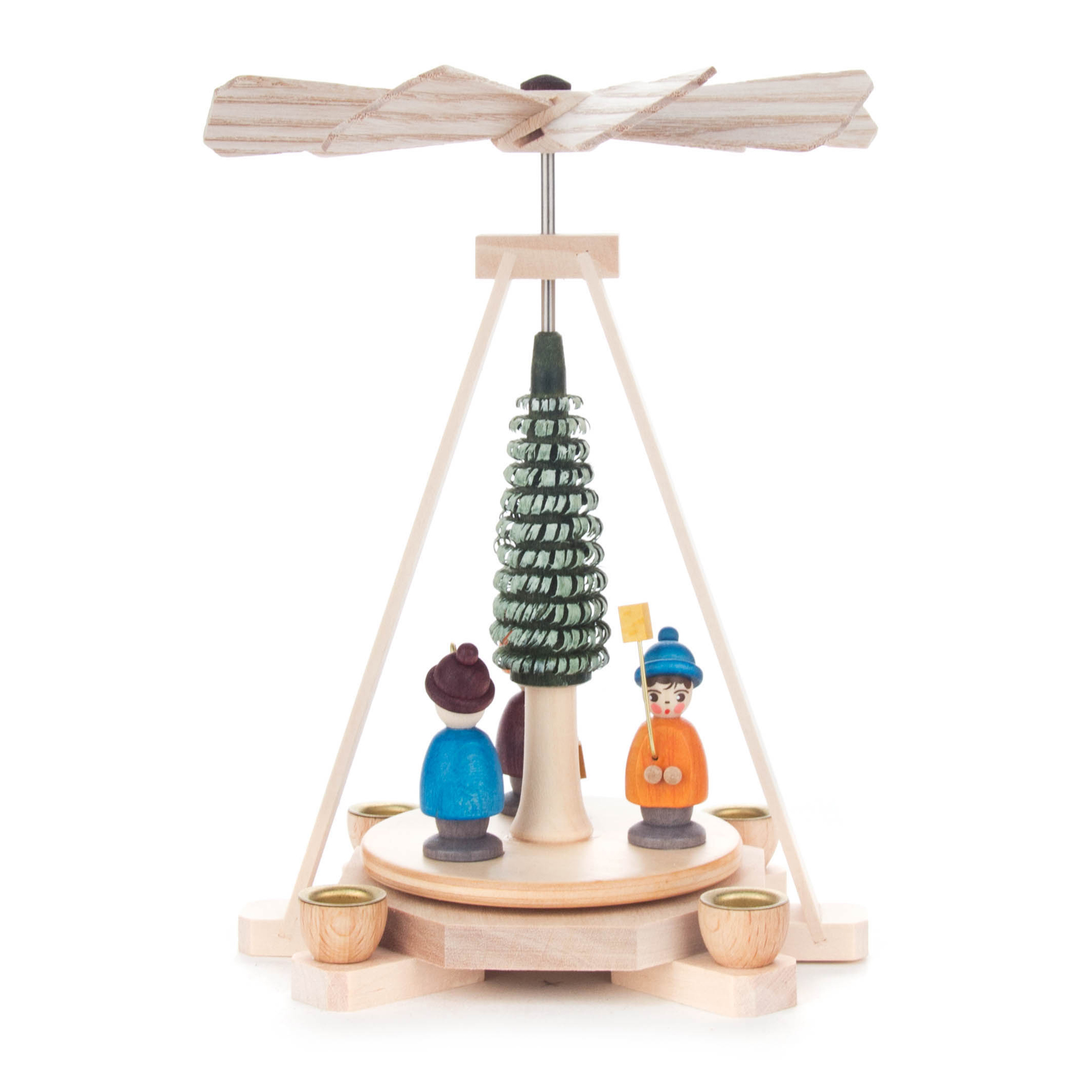 Mini Pyramide mit Laternenkindern, für Kerzen