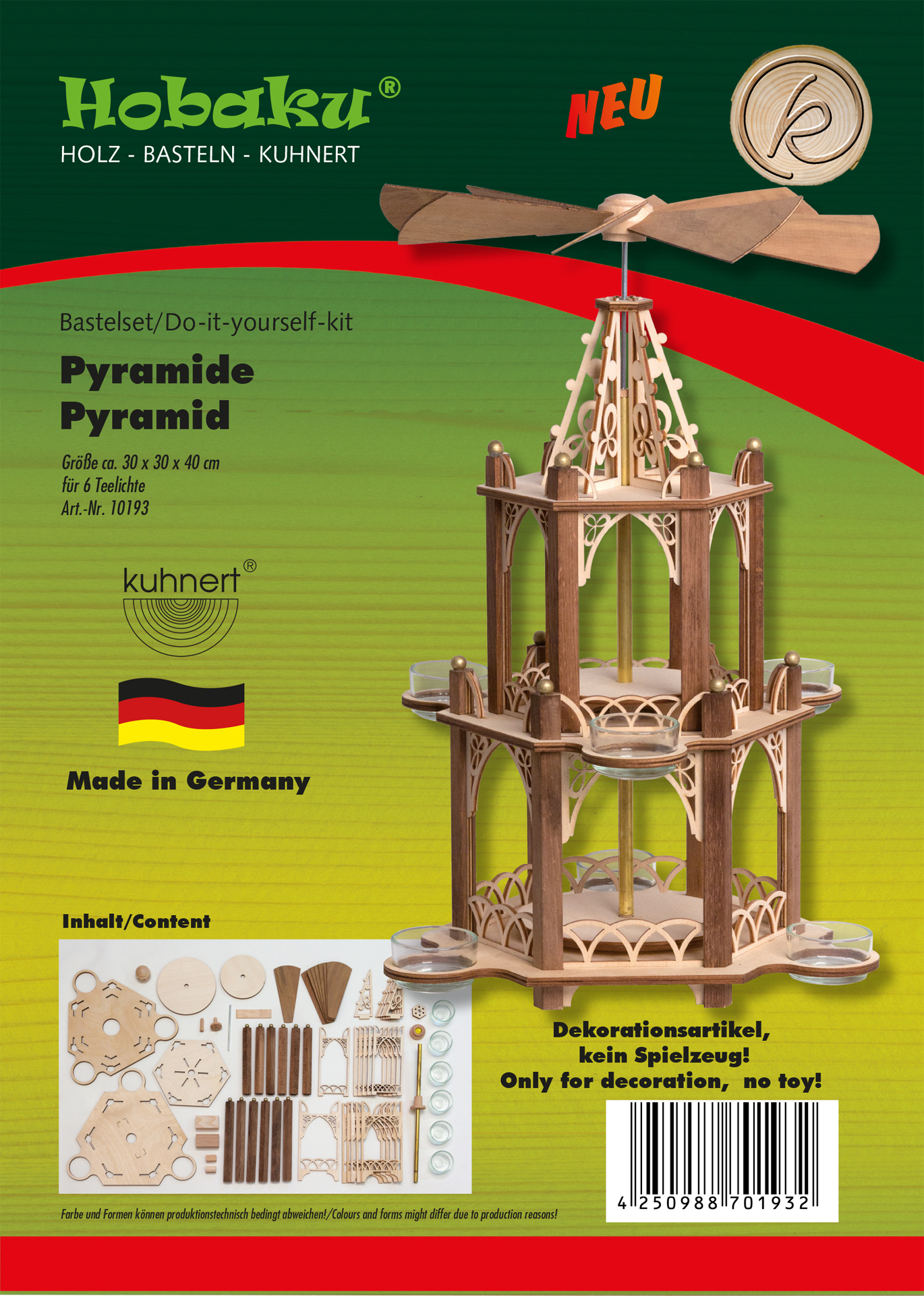 Bastelset Pyramide mit 2 Etagen, unbestückt